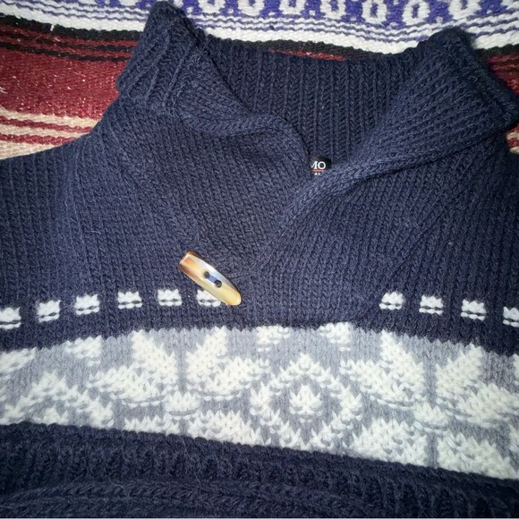 L’uomo Vintage Wool Blend Men's Cardigan Sweater Made in Italy - Picture 4 of 4